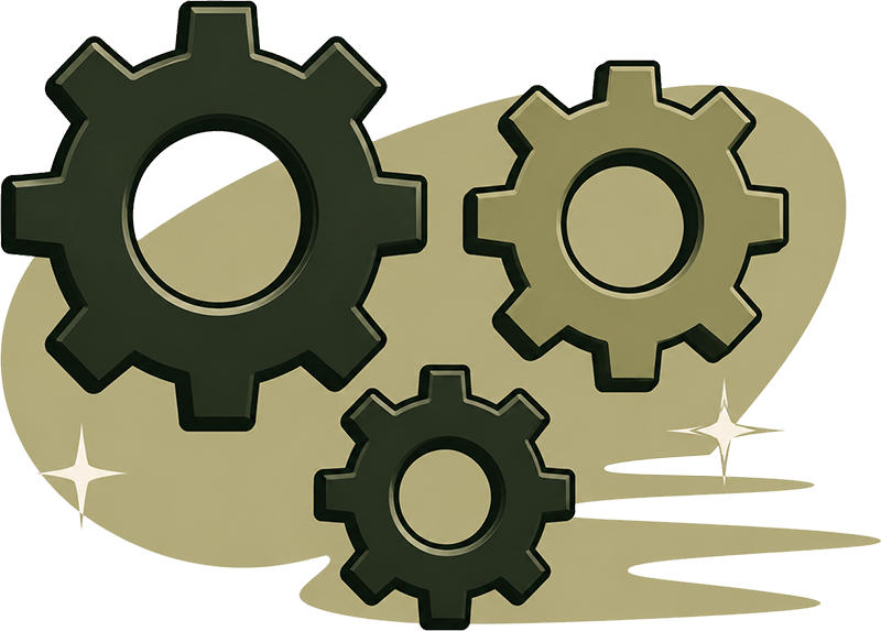 Retro gears illustration representing business process automation and workflow improvements.