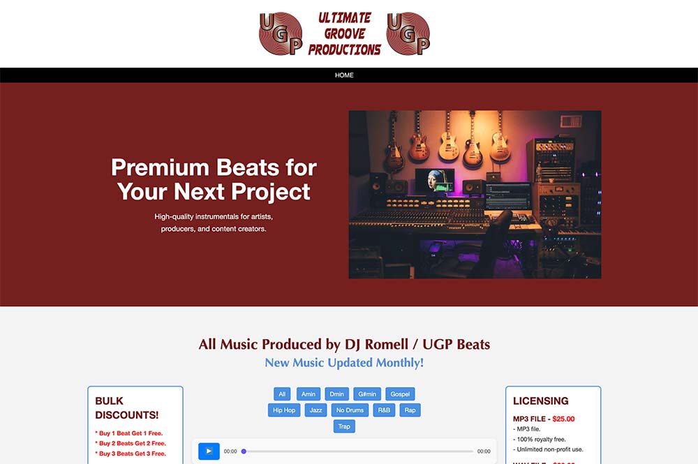UGP Beats eCommerce web application